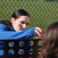 Girl playing connect 4